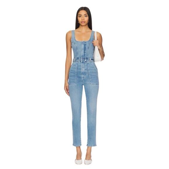 Good American Pants - NWT Good American Sleeveless Fit For Success Jumpsuit Denim Size 3 (M) *FLAW